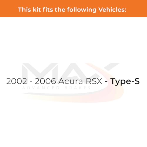 Image of Max Advanced Brakes Front & Rear Brake Kit Compatible With 2002 2003 2004 2005 2006 Acura RSX Type-S Replacement Geomet Coated OE Disc Brake Rotors and Ceramic Brake Pads