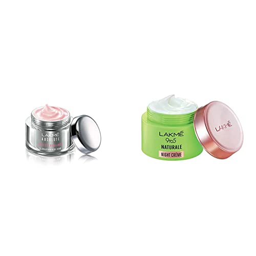 Image of Lakme Absolute Perfect Radiance Cream Skin lightening /Brightening Night Creme, 50g and 9 to 5 Cream Naturale Night Creme, 50g