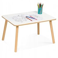 P&P Furniture Kindertisch Weiß 60×40×47 cm – Stabiler Spieltisch & Lerntisch für Kinder 2–7 J. – MDF-Tisch für Kinderzimmer mit abgerundeten Kanten – sicherer Tisch bis 100 kg – Kindermöbel