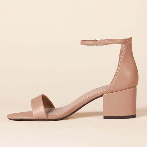 Image of Amazon Essentials Women's Two Strap Ankle Strap Block Heel Sandal