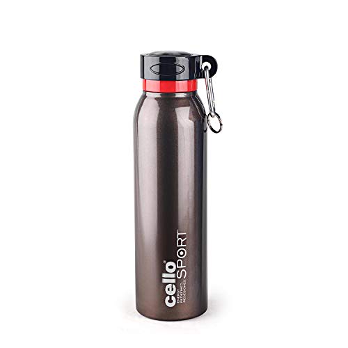 Image of Cello Beatle Stainless Steel Flask, Brown, 550Ml & Cello Beatle Stainless Steel Flask, 550 Ml, Metallic Blue