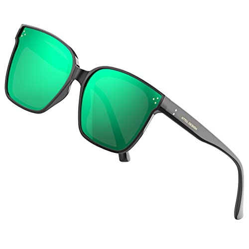 Protection UV400 lunettes de soleil mode à grand cadre rectangulaire en TR90