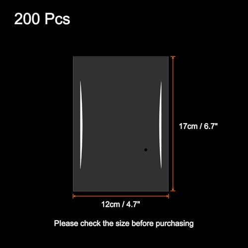 Image of uxcell 200 Pcs Heat Shrink Wrap Bags, 5 inch x 7 inch POF Clear Heat Shrink Film Wrap for Gift Baskets, Packaging Collection, Homemade DIY, Handmade Crafts, Cookie