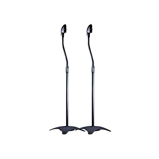 Monoprice 103022 5 lb. Capacity Speaker Stands - Black (Pair) Height Adjustable From About 26.8in to 43.3in