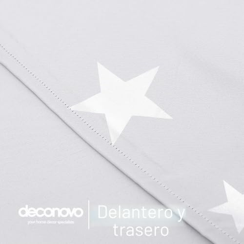 Cortina opaca aislante termica Deconovo gris perla que bloquea la luz del dormitorio 7