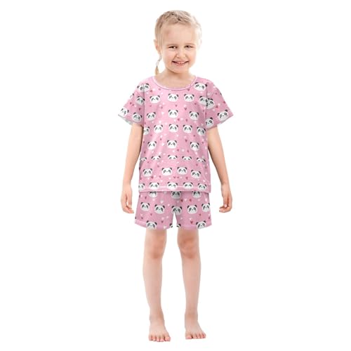UMIRIKO Cute Panda Summer Short Sleeve Pajamas Sleepwear PJ Set B0404199