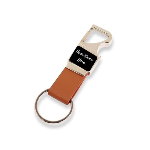 Image of Personalized Keychain with Name Engraved I Metal Key Ring I Trendy Stylish Customized Keychains for Men, Husband, Boyfriends, Brother, Dad, Home, Office, Car & Bike