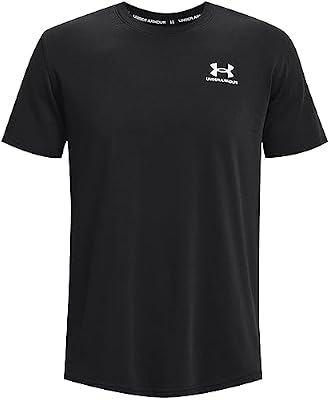 Under Armour Men's Heavyweight Short Sleeve T-Shirt, (001) Black / / White, X-Large