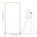 CHUN QIANG CAI DESIGN Metal Wedding Arch Backdrop Stand 6.6x3.3 FT Gold Square Balloon Arch Frame for Wedding, Birthday Party, Baby Shower Ceremony Decoration