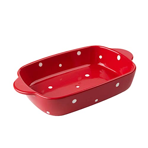 Molde rectangular de cerámica para horno con asa, ideal para lasaña y cazuelas, 22 x 13 x 4,5 cm, capacidad de 550 ml