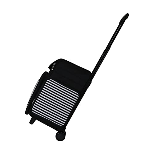Everything Mary Rolling Craft Bag, Black & White Stripe - Papercraft Tote With Wheels For Scrapbook & Art Storage - Organizer Case For Iris Boxes, Supplies, And Accessories - For Teachers & Medical #TOP5