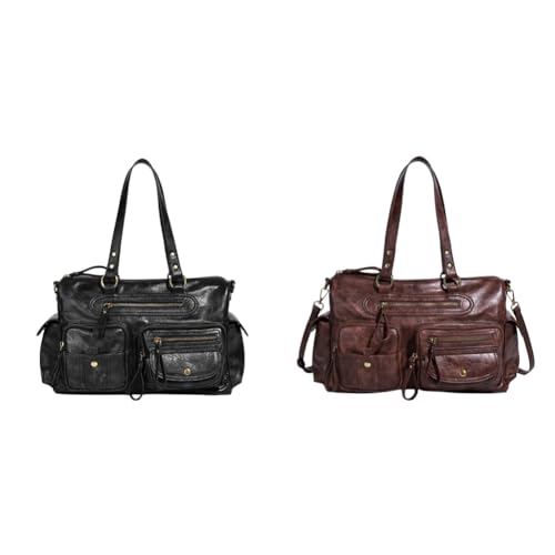 Sac à main épaule femme en PU style années 90 sac rétro zipper bandoulière voyage