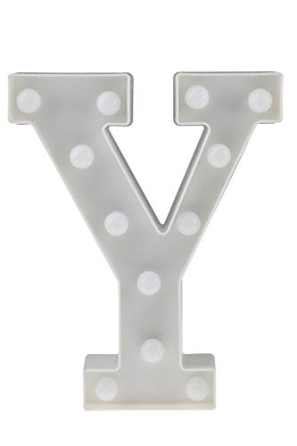 Clever Creations - Letras para Decoraciones caseras - Ideal para Decorar tu casa o para Eventos como Bodas y cumpleaños - con Luces LED - Funcionan con Pilas - Blanco Y