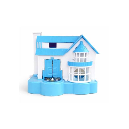 Image of Kids Dollhouse Toy with Dog - Blue Mini Play House Set with Opening Doors | Pretend Play Toy Home for Boys & Girls, Interactive House Playset