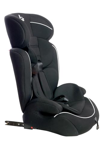 TORAL Alzador Coche Niño Isofix - Silla Coche Grupo 1 2 3 con Isofix - Desde 9-36 kg - Silla Coche Bebe - Se puede usar también sin Isofix - Silla bebe coche Modelo Negro