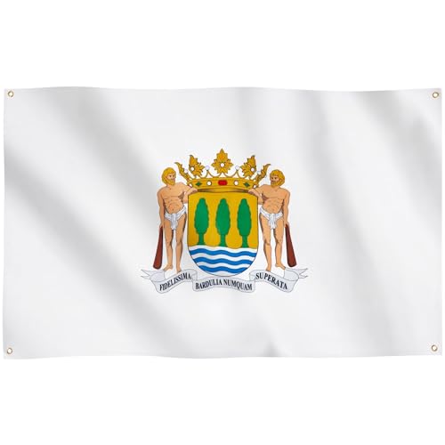 Runesol Bandera de Gipuzkoa, 91x152cm, 3ft x 5ft, 4 Ojales, Ojal en Cada Esquina, Bandera Regional Española, Guipúzcoa, Bandera del País Vasco, Banderas Premium, Exterior, Día de la Constitución