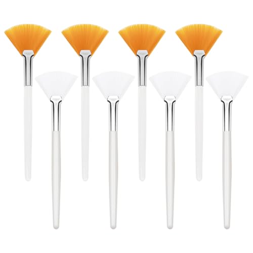 16 Pcs Fan Brushes Soft Facial Mask Brushes Plastic Cosmetic Brushes Esthetician Peel Brush Highlighting Blush Brush Acid Applicator Brushes Makeup Skincare Tools