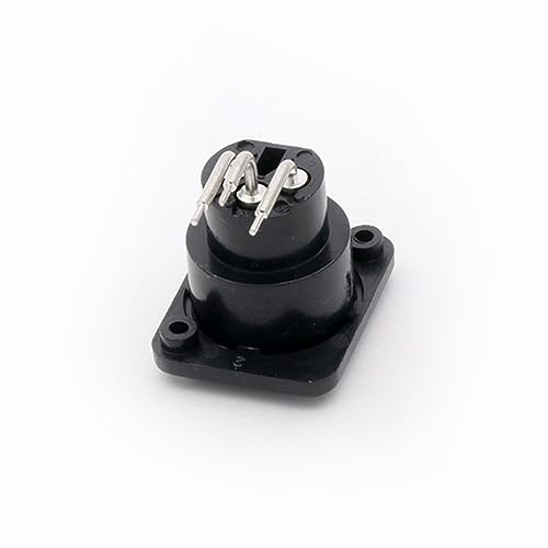 Conector XLR de 3 polos con carcasa de plástico y ángulo doblado para panel 10 piezas 8
