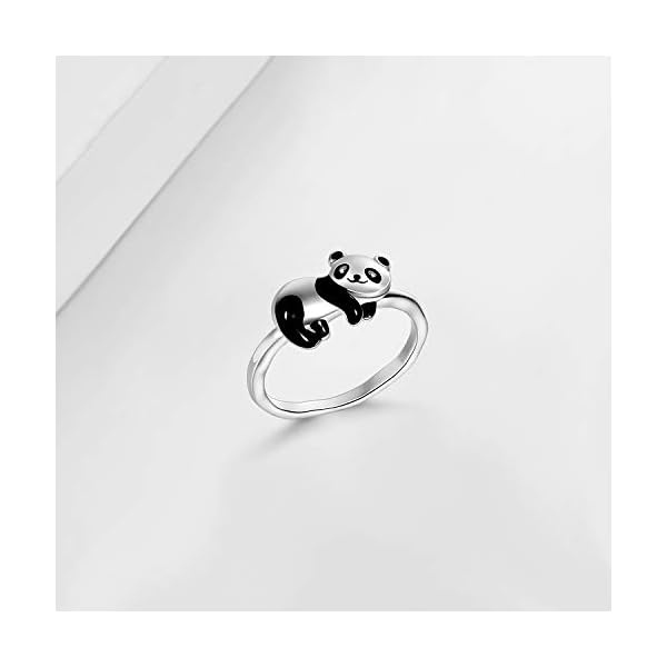 ONEFINITY Panda Gifts for Girls Sterling Silver Panda Rings Cute Panda Jewelry Panda Gifts for Women