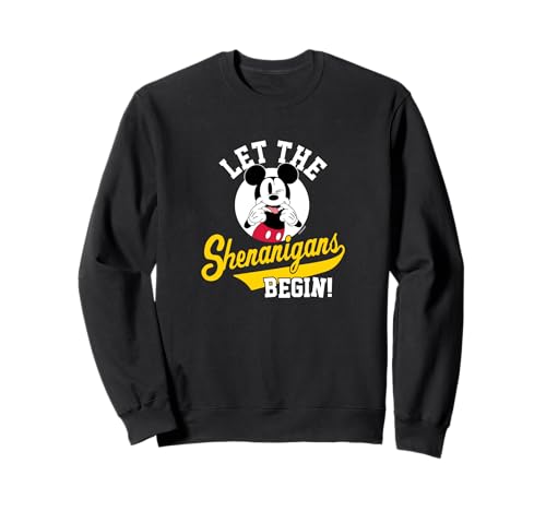 Sweatshirt Mickey Let The Shenanigans Begin Disney noir pour adulte