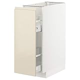 Ikea Armadio base METOD/raccordi int estraibili, 30x60 cm, bianco/Voxtorp beige chiaro lucido