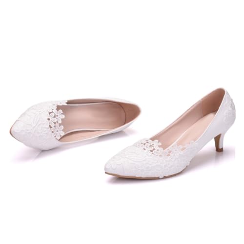 Escarpins de mariage blancs talons 5 cm bouts pointus taille 39 YARNOW