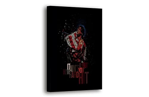 SpiritualHands Rocky Balboa Poster, Framed Canvas Picture Print Motivational Quote Wall Art, Sylvester Stallone Inspirational Artwork, Movie Quotes Home Office Bathroom Decor, Decorations & Movie
