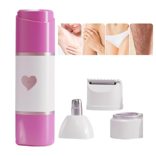 Afeitadora eléctrica – Cortapelos de carga tipo C con 3 cabezales de fijación – recortadora de bikini para mujer, para cara, bikini, cuerpo, piel, piernas, mujeres, niñas, belleza, viajes