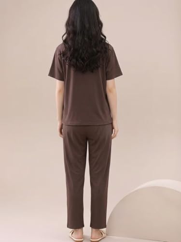 Image of SMOWKLY Women's Premium Stylish Cute Print Top with Pajama Comfy Loungwear