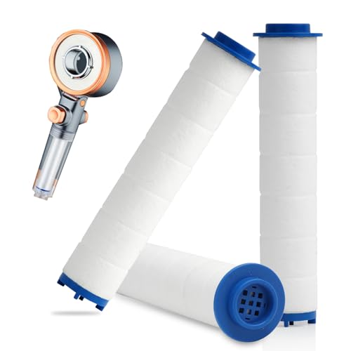 Duschkopf Ersatz-Filter mit 2-in-1 PP-Baumwoll-Filter für gereinigtes und weicheres Wasser | Funktion | Kalk- und Chlorfreie Wasserersparnis | für gesunde Haut und glänzendes Haar