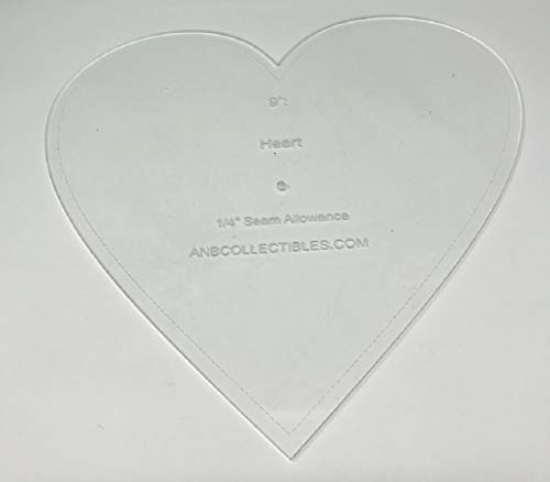 Choice of Size Acrylic Heart Quilt Template (10