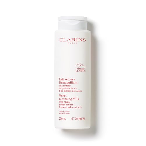 Clarins Velvet Cleansing Milk | Award-Winning | Cleanses, Hydrates and Balances Skin's Microbiota | Dermatologist Tested | Ophthalmologist Tested | Colorant-Free | All Skin Types | 6.7 Ounces
