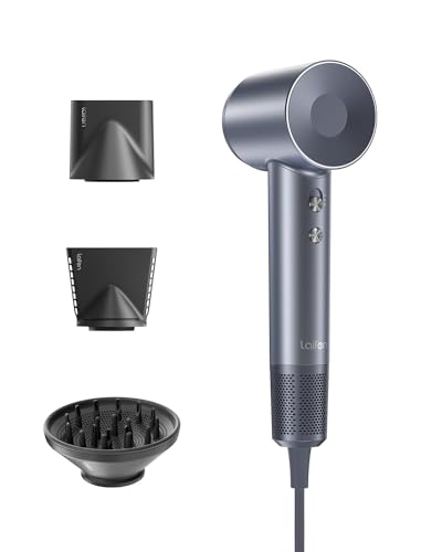 Laifen Hair Dryer, Negative Ionic Blow Dryer with 110, 000 RPM Brushless Motor for Fast Drying, High-Speed Low Noise Thermo-Control Hairdryer with Magnetic Nozzle, for Home, Travel(Silver)