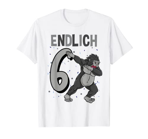 6 Jahre alt Geschenk Gorilla Zoo Geburtstag T-Shirt 6 Jahre alt Geschenk Gorilla Zoo Geburtstag T-Shirt
