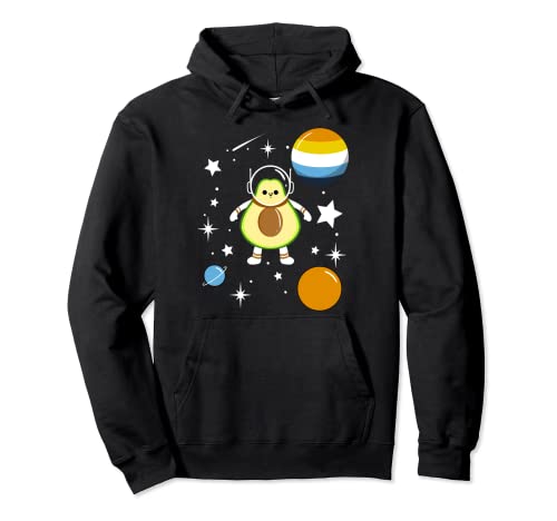 Avocado-Astronaut Aroace Pride Pullover Hoodie