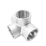 SCVCBPAMAV 1/4in 3/8in 1/2in 3/4in 1in 1-1/4in 1-1/2in 2in BSPT Female 3 4 5 Ways Corner Cross 304 Stainless Steel Pipe Fitting Connector Water Gas(4 Ways,1/2 BSP)