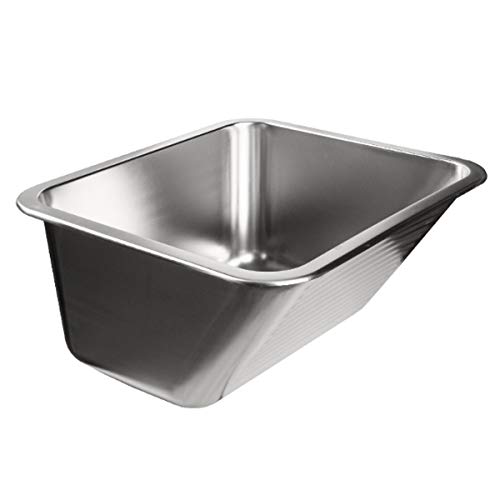 VBChome Ausgussbecken 63x53x25 cm Waschtrog aus Edelstahl Satinstruktur mit Ablaufgarnitur Waschbecken für Gewerbe Waschraum Garten