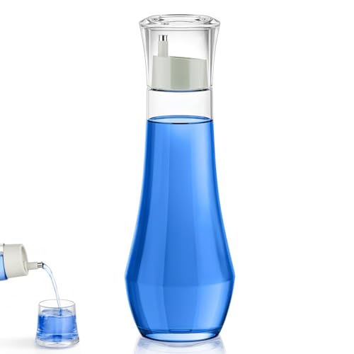 Glass Mouthwash Dispenser for Bathroom,8.8 oz Refillable Mouthwas...