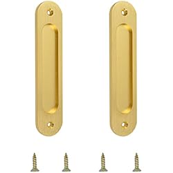 MOROBOR Tiradores ovalados para puerta corredera empotrada, 2 piezas de tiradores de aleación de aluminio para puerta de armario con tornillos de montaje para puerta corrediza de granero
