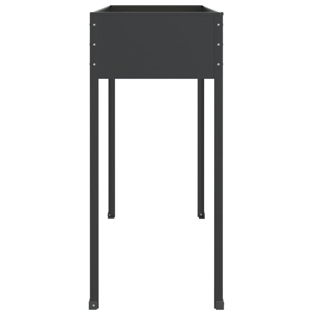 vidaXL Jardineras 2 Unidades, Macetero con Patas para Plantas, Arriate Elevado de Jardín Balcón, Mesa de Cultivo, Acero Galvanizado Gris Antracita