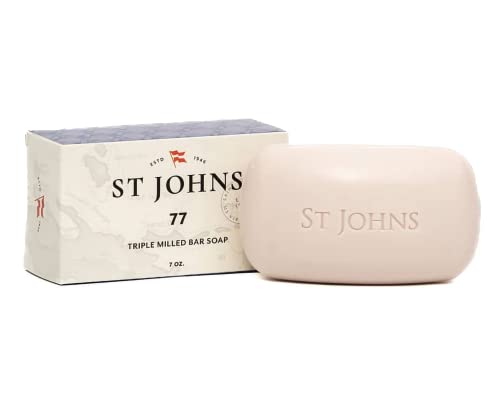 No. 77 Luxury Soap Bar for Men by St Johns. 3X Triple Mille Bath, Body, Shower Soap Bar. 7 Oz...