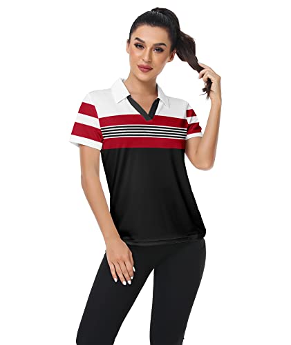Igeekwell Printed Golf Polo Shirt Women Wicking Short Sleeve T Shirts Loose Fit #TOP3