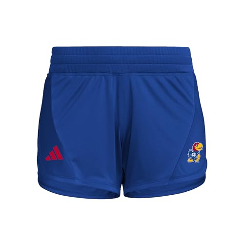 Adidas Women's D4T Woven Kansas University Training Shorts, Team Royal Blue/Team Power Red/NCAA Kansas, Medium/3" Inseam - image 1