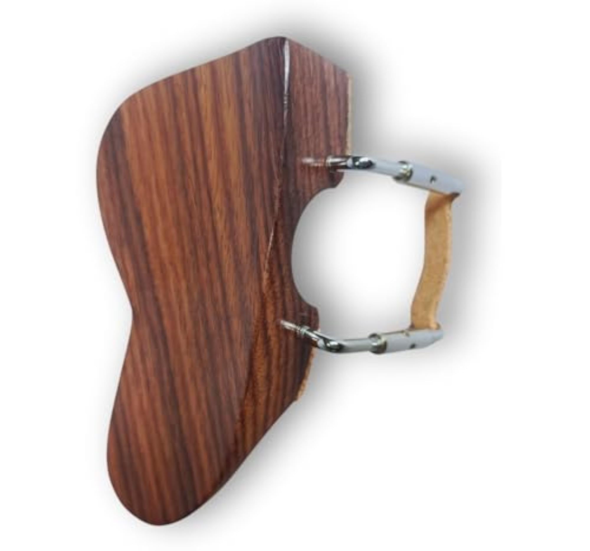 Violin Berber Chinrest in Rosewood with Chromium Brackets
