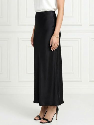 Image of ADDYVERO Premium Satin Finish Flowy A-Line Fit Midi Skirt for Women