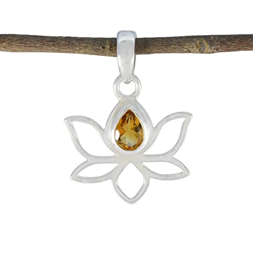 Pendentif citrine jaune et argent 925 le cadeau de mariage idéal fille