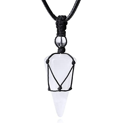 Image of XIANNVXI Healing Crystal Necklace for Men Jewelry Gift | Adjustable Black Rope Natural Gemstone Pendant