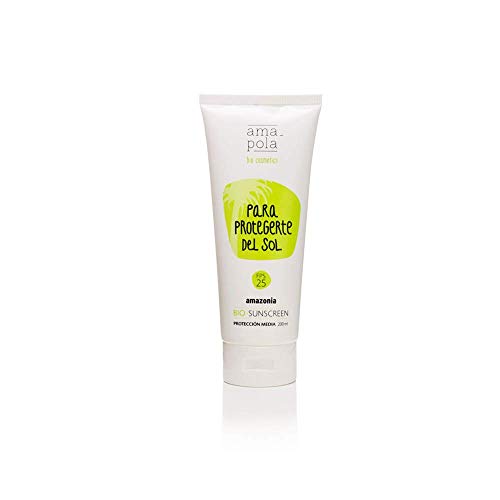 Amapola Bio Crema Solar Ecológica y Vegana FPS 25 - Protección Solar Mineral Orgánica Certificada - Amazonia [200 ml] Cover