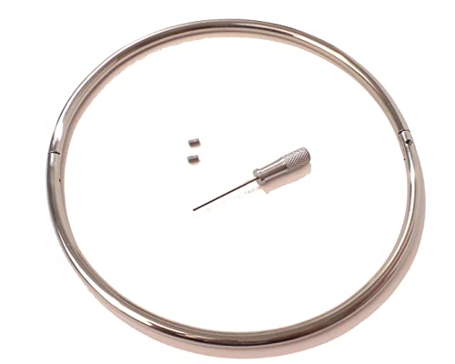 Cuff Store 14'' 6mm Petite Thin Titanium Polished Eternity Slave Collar, Turian, Submissive, 100% Titanium Collar, Silver