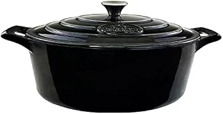 La Cuisine 3140MB Enameled Cast Iron Covered Braiser - Saute Pan Casserole, 3.5 Litre 28cm Dia..Matte Black Enamel Coating Interior, Glossy Black Porcelain Enamel Coating Exterior